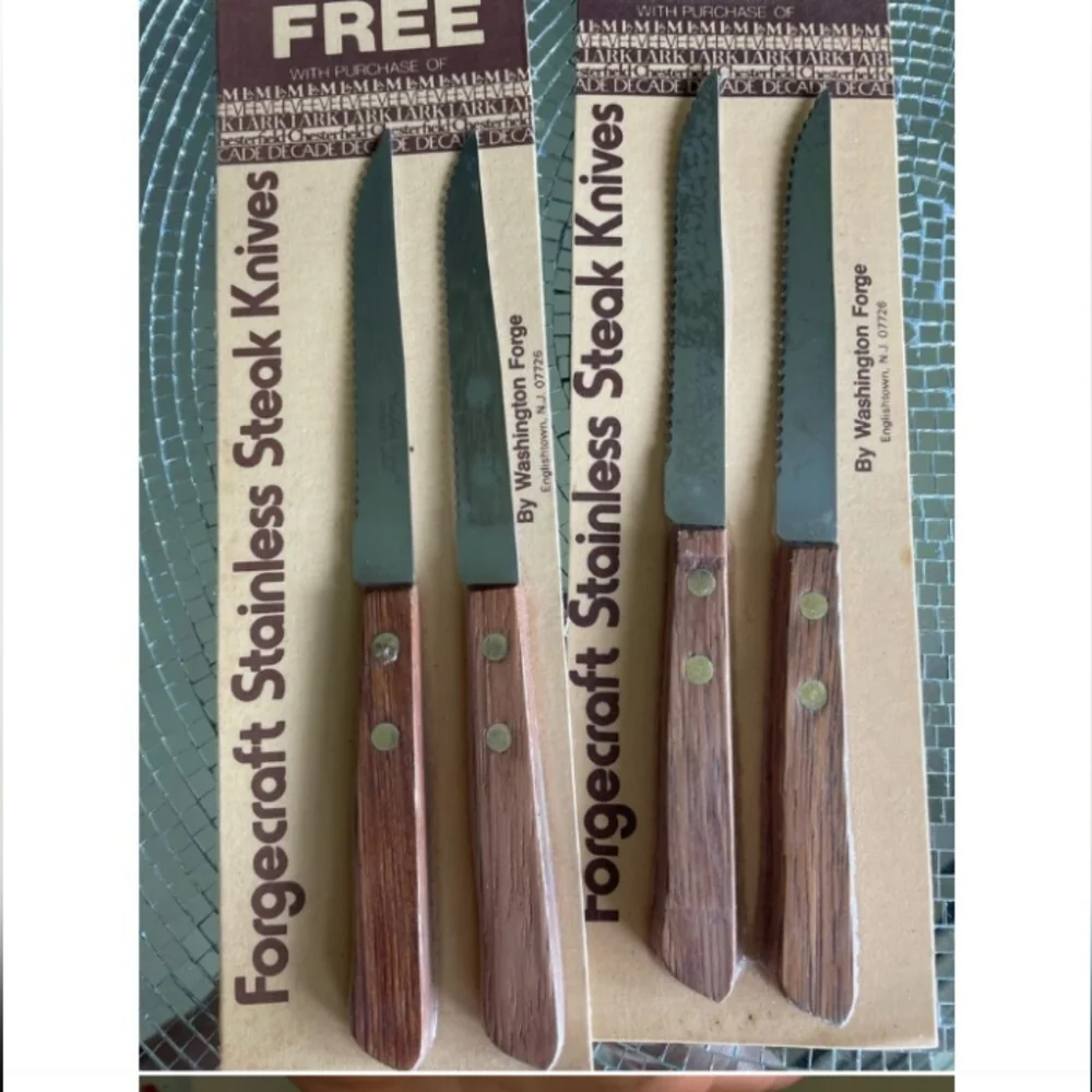Forgecraft Stainless Steak Knives by Washington Forge New 4 Total